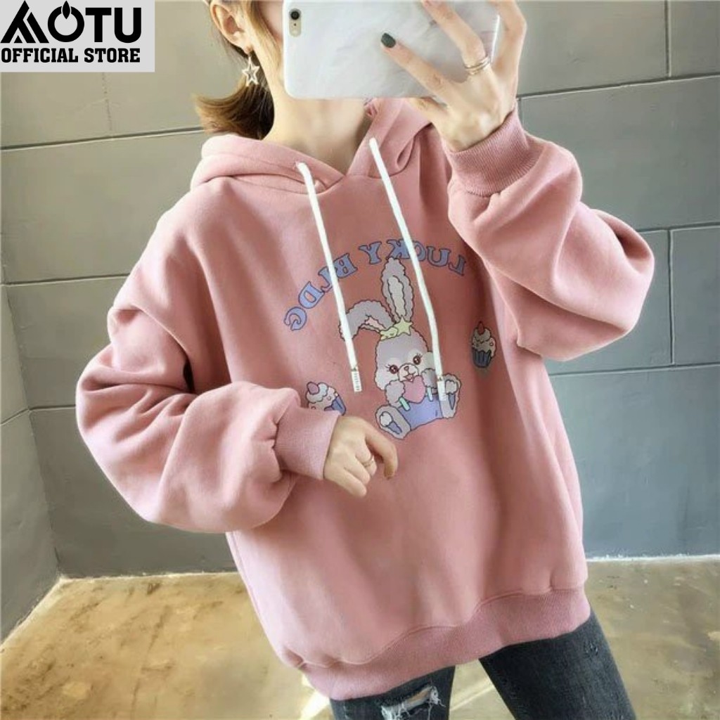 Áo Hoodie nữ có nón phối Tai Thỏ xinh xắn, siêu dễ thương KN03 | BigBuy360 - bigbuy360.vn