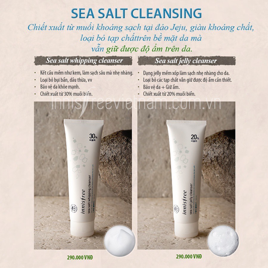 Sữa Rửa Mặt Chiết Xuất Muối Biển Innisfree Sea Salt Cleanser 20%,30%,40%. | BigBuy360 - bigbuy360.vn