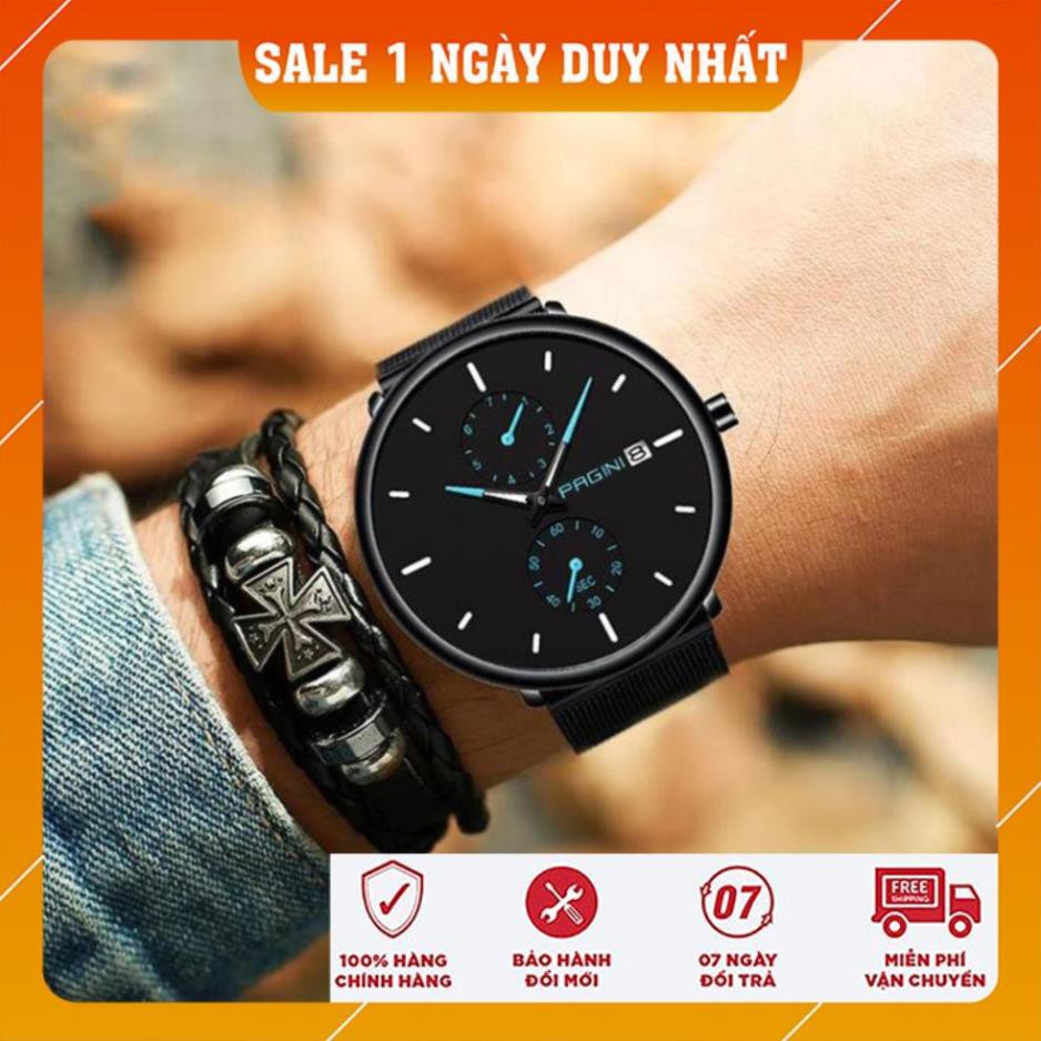 [Chính Hãng 100%] Đồng Hồ Nam - Đồng hồ thời trang Nam PAGINI PA9966 Dây Titanium Cao Cấp - Bảo Hành