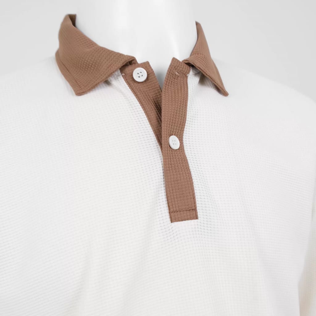 Áo POLO WAFFLE phối cổ vải tổ ong dài tay nam mùa thu đông FEEL GOOD đẹp phong cách thời trang Hàn quốc 5 màu | BigBuy360 - bigbuy360.vn