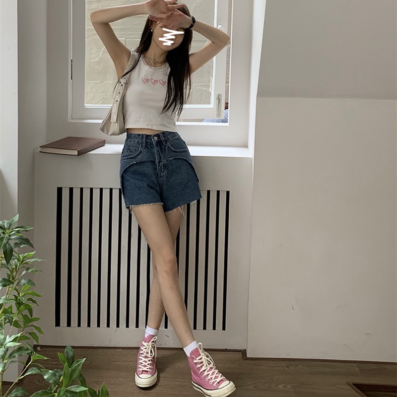 Quần Short Denim Nữ Ống Rộng Thời Trang