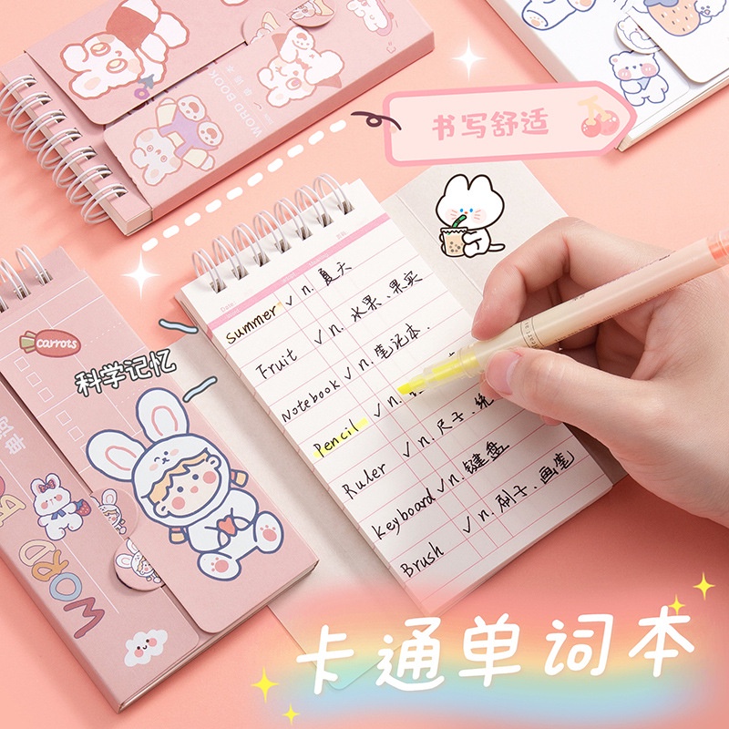 Sổ tay cute 80 trang học từ vựng ngoại ngữ ROSE196, Sổ ghi chú nhiều mẫu xinh xắn