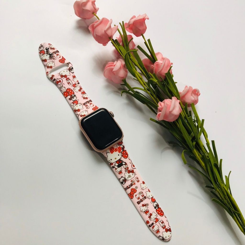 [Hàng mới về] Dây đeo đồng hồ Apple Watch Silicol họa tiết cute, dễ thương