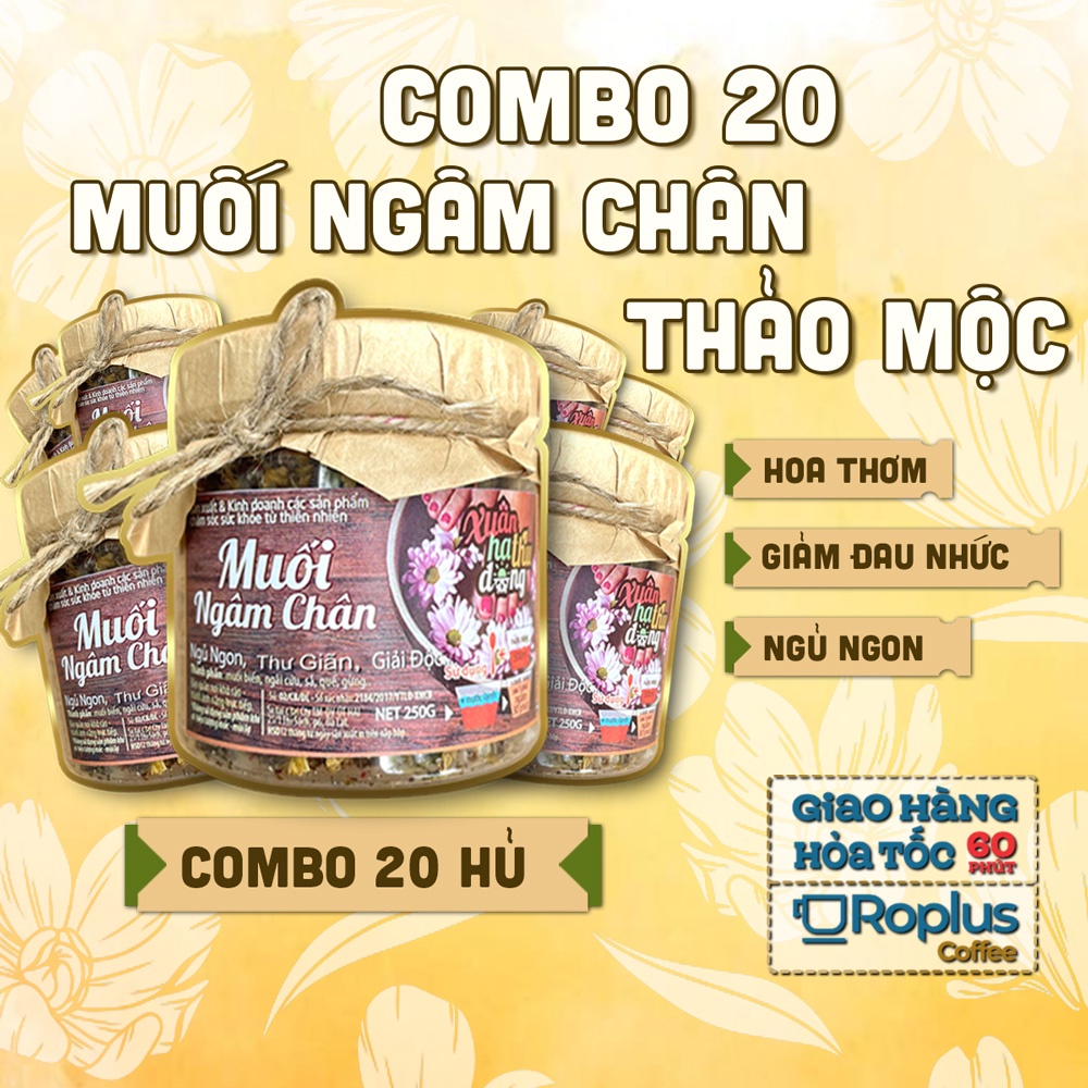 Combo 20 muối ngâm chân thảo mộc, hoa thơm Đà Lạt 1893 dùng cho gia đình, spa