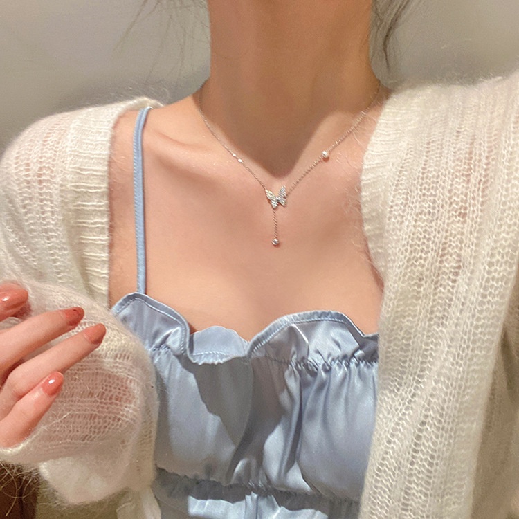 Vòng cổ AHELLOGIRL mặt bướm phong cách Hàn Quốc sang trọng