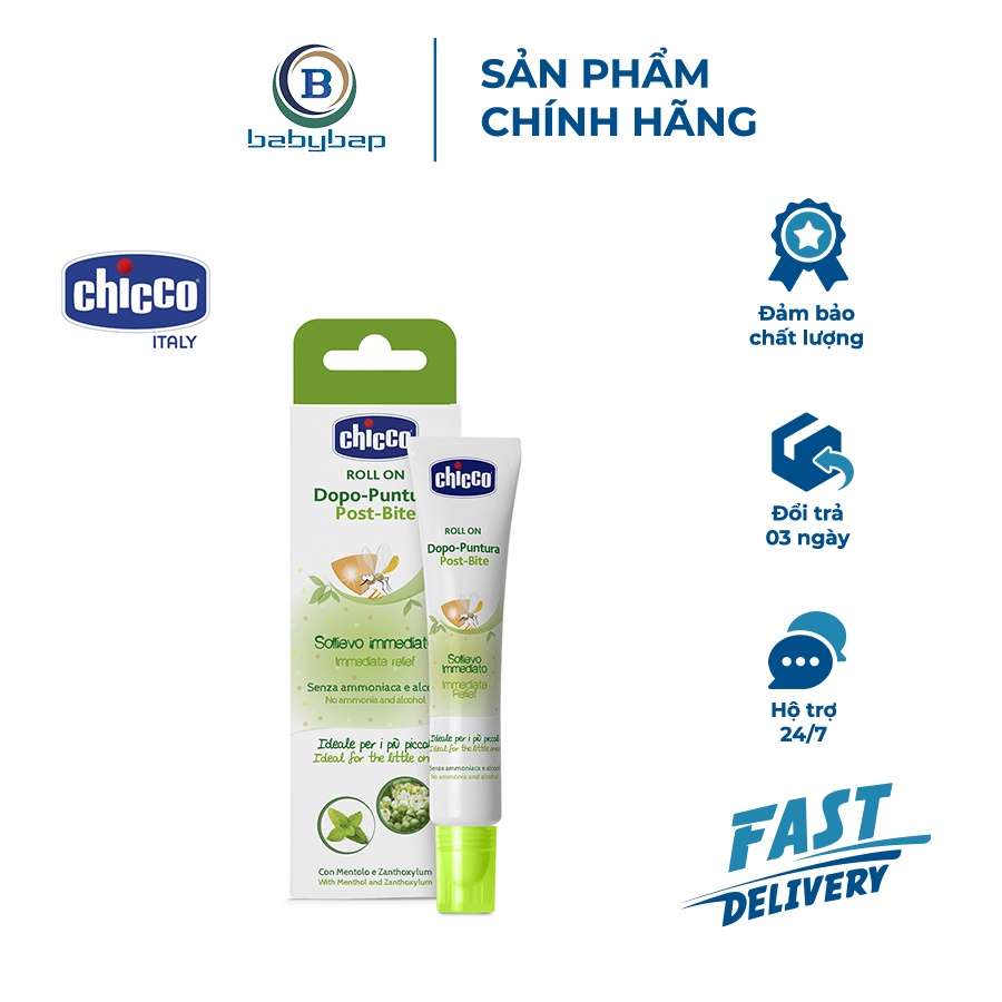 Lăn Bôi Vết Muỗi Đốt Và Côn Trùng Cắn Chicco Xoa Dịu, Làm Mát, Giảm Sưng Nhanh Các Vết Muỗi Đốt, Côn Trùng Cắn