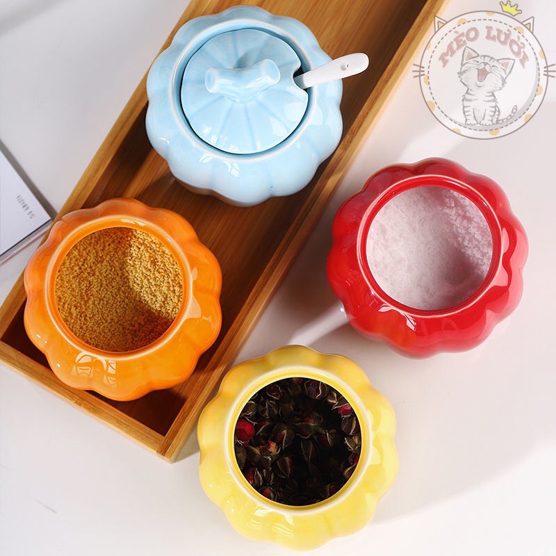 Hũ đựng gia vị bằng sứ cao cấp dùng trong nhà bếp