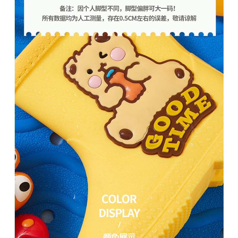 Giày Bốt Đi Mưa Chống Thấm Nước In Hoạt Hình Khủng Long Dễ Thương Cho Bé