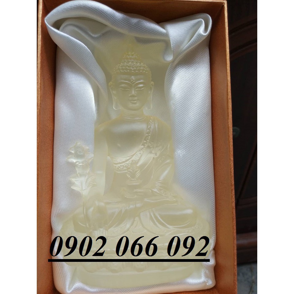 Tượng phật dược sư lưu ly trắng 12cm