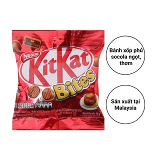 Bánh xốp phủ socola kitkat bites gói 40g
