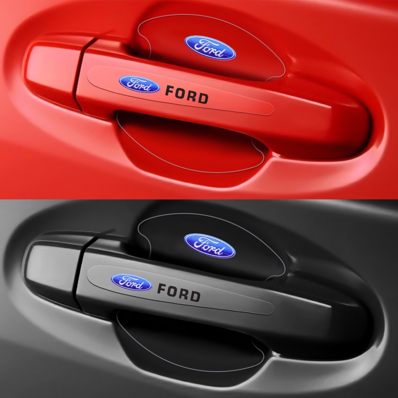 Set 8 Tấm Phim Vinyl Trong Suốt Dán Bảo Vệ Tay Cầm Xe Hơi Ford Fiesta Focus Ka EcoSport Ranger