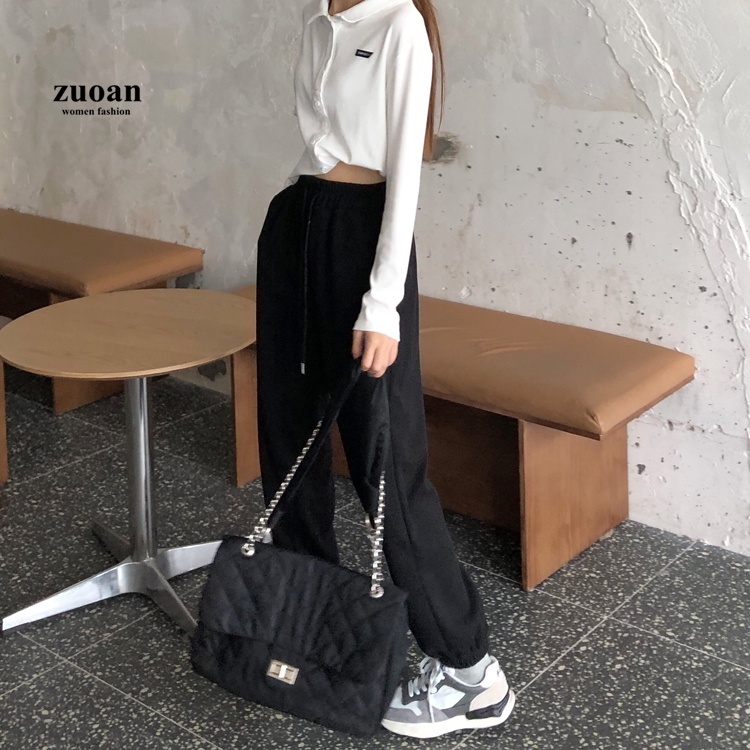 SUXI Quần dài ống rộng phong cách Hàn Quốc trẻ trung thời trang dành cho nữ