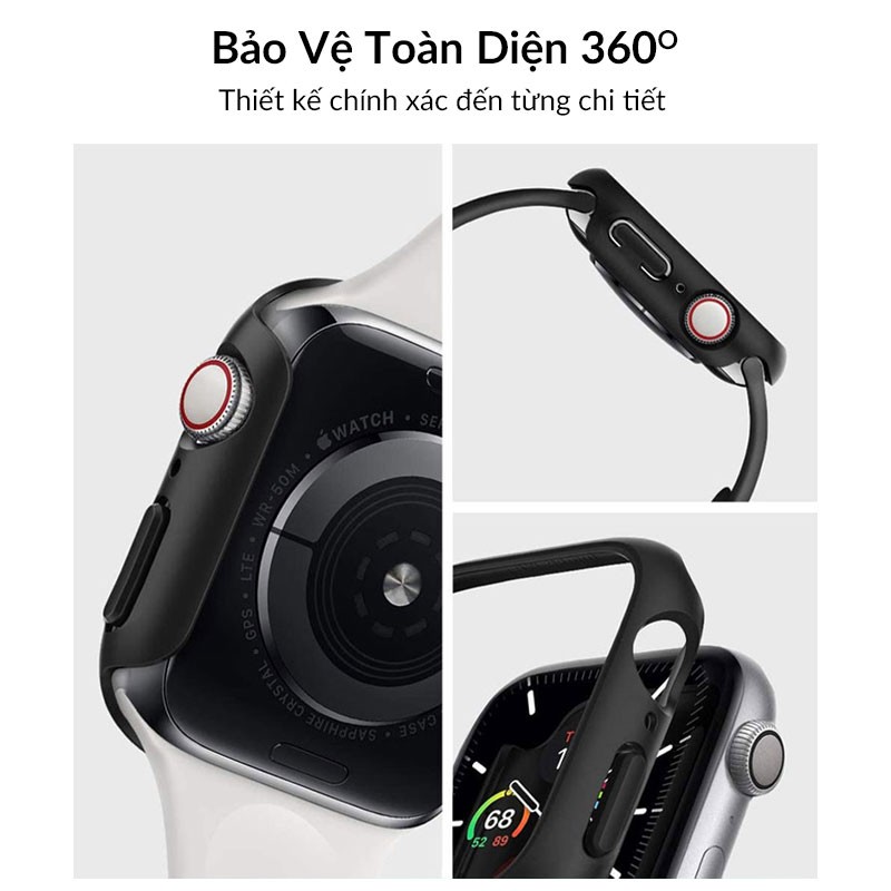 Bộ Ốp Viền Kính Cường Lực Apple Watch Anank Full Body Case, Chống Va Đập, Chống Xước, Ôm Sát Máy, Cảm Ứng Mượt Mà