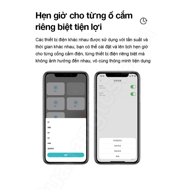 Ổ cắm thông minh Xiaomi Gosund CP5 kết nối App, Bật/Tắt, hẹn giờ từng ổ cắm