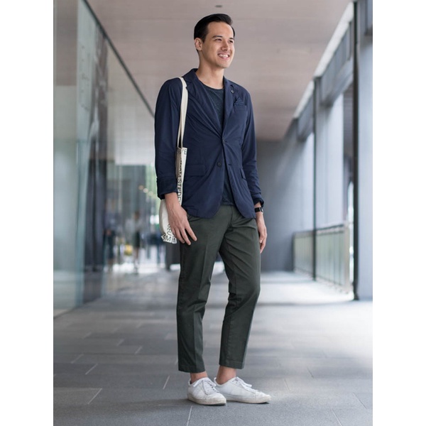 Quần Kaki Nam EZY COTTON RELAXED FIT ANKLE PANTS - SIZE M