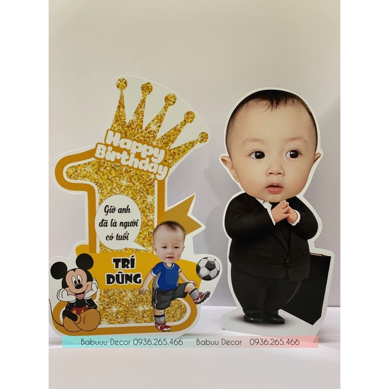 In cột số tuổi kèm chibi cho bé