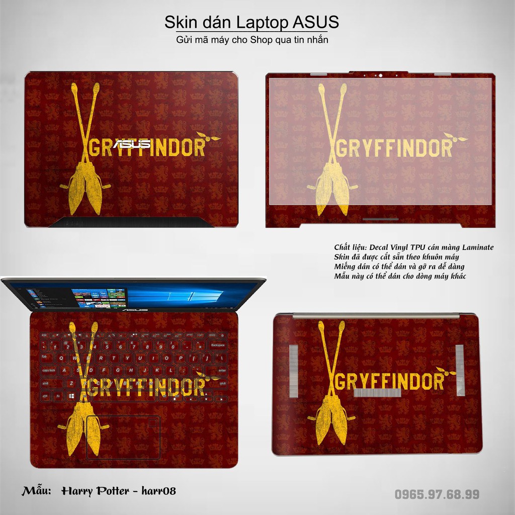 Skin dán Laptop Asus in hình Harry Potter (inbox mã máy cho Shop)