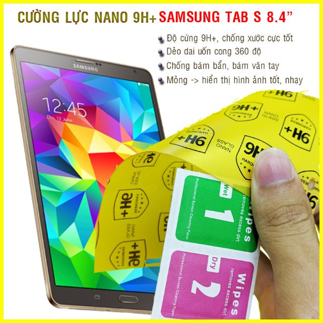 Dán cường lực dẻo nano Samsung Tab S 8.4 inch T700, T705