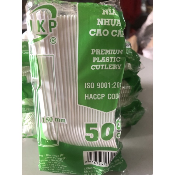 50 dĩa nhựa, nĩa nhựa trắng dùng một lần hàng đẹp Uy Kiệt