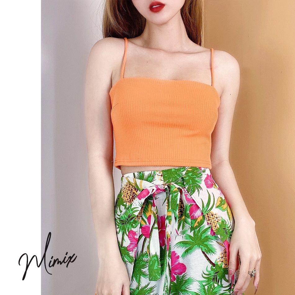 Áo croptop 2 dây bảng nhỏ co giãn MIMIX CA0075
