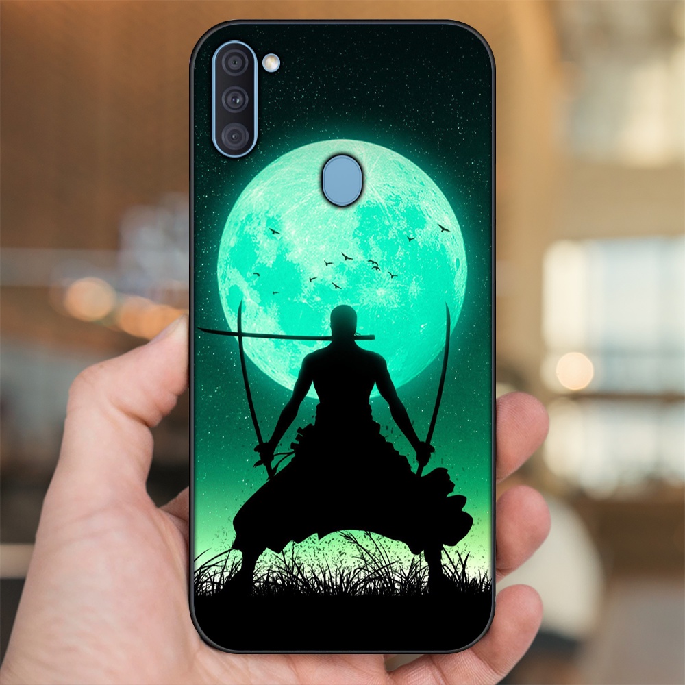 Ốp lưng Samsung A11, M11 viền đen in hình Zoro One Piece