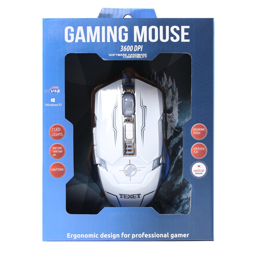 Chuột game có dây TEXET HH-X1 Trắng/Đen | BigBuy360 - bigbuy360.vn