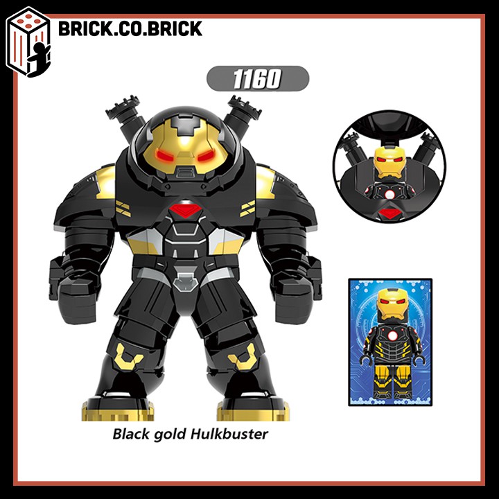 Bigfig Hulk Buster có kèm nhân vật mini bên trong Đồ chơi Lắp ráp Minifigure Siêu Anh Hùng Marvel X1157 X1160