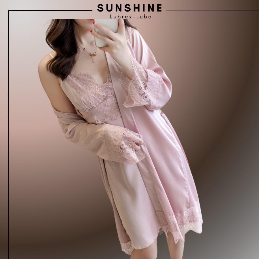 Áo choàng ngủ nữ sexy vải lụa satin cao cấp SUNSHINE LUBREX LUBO