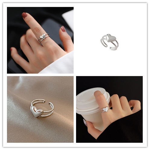 Nhẫn Đeo Tay Kim Loại Hình Trái Tim Thời Trang Cho Nữ