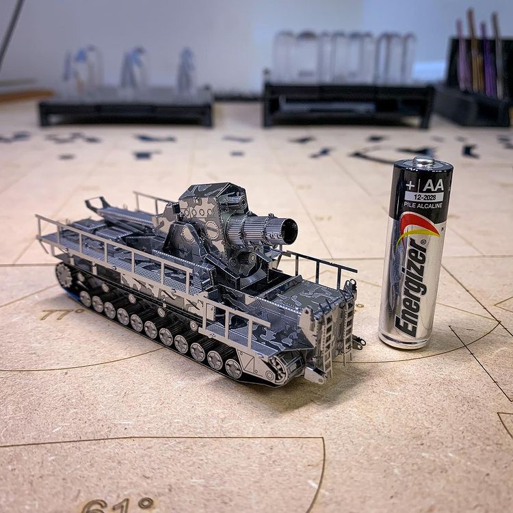 Đồ Chơi Lắp Ráp Mô Hình 3D Bằng Kim Loại Piececool Xe Tăng Railway Của Đức Quốc Xã