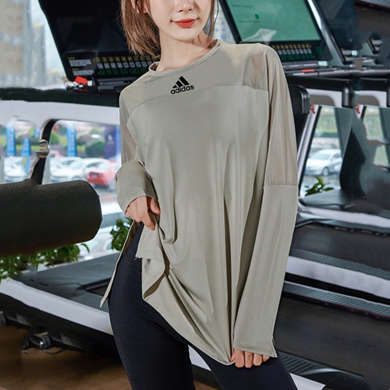 Áo Thun Thể Thao Adidas 100% Cotton Tay Dài Chất Vải Co Giãn Nhanh Khô