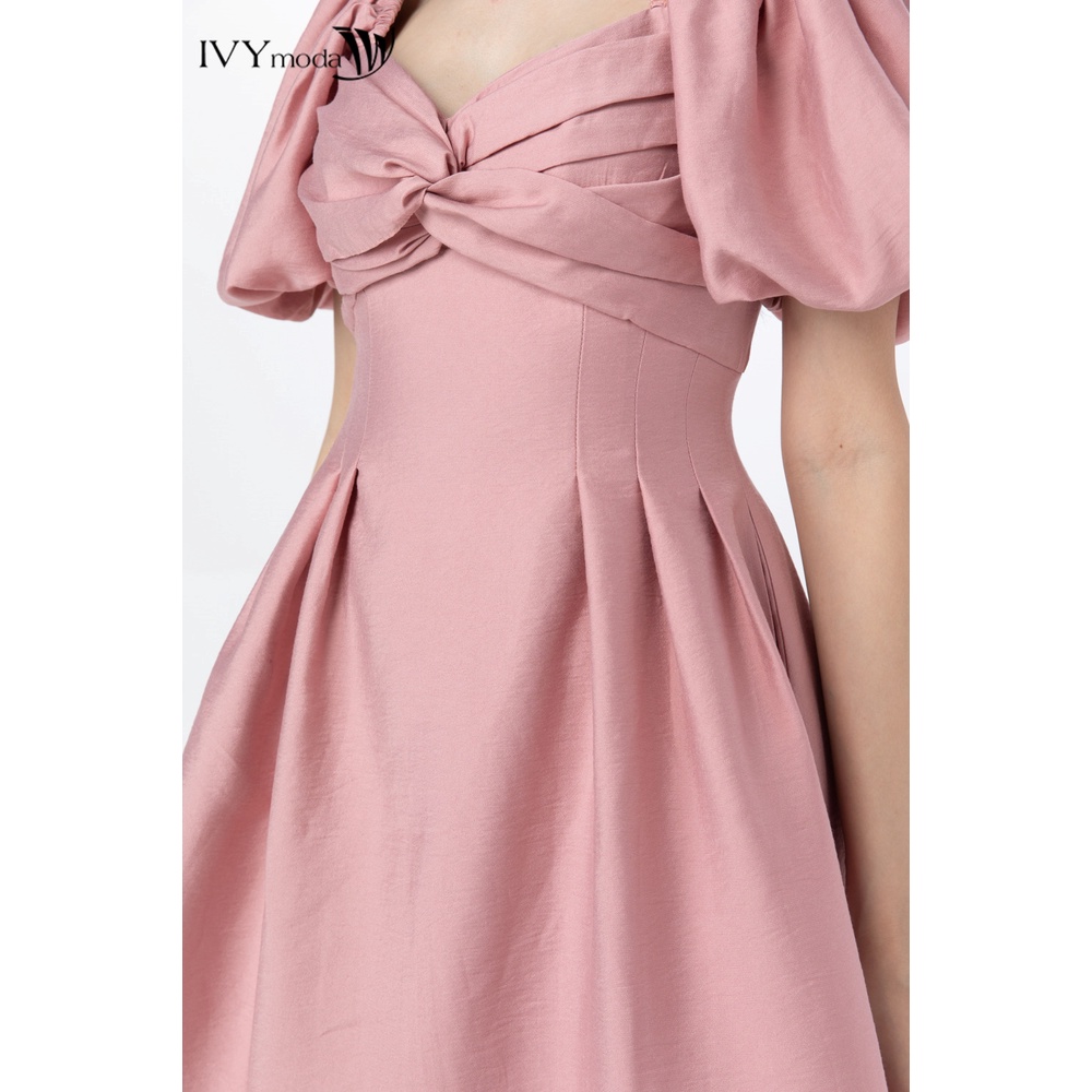 Đầm chiết eo tay bồng IVY moda MS 48B9268