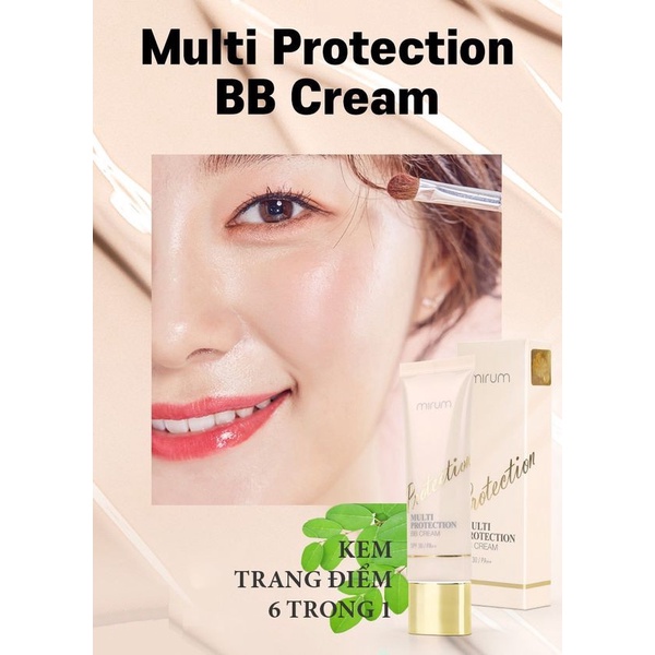 Kem trang điểm đa tác động 6 trong 1 Mirum Multi Protection BB Cream SPF30/PA++ 50g
