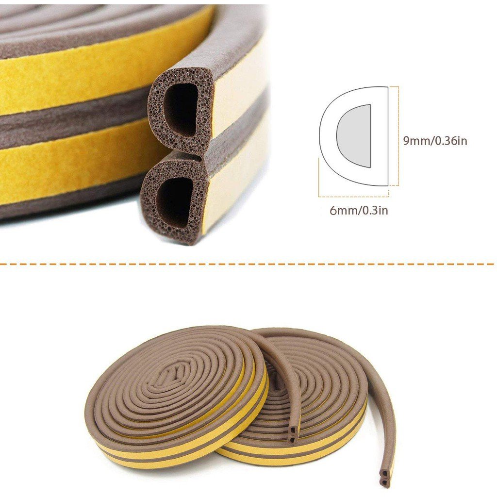 Gioăng dán khung cửa loại chữ D E I, chắn khe hở cửa đi, cửa ra vào chống va đập, chống ồn - AZ Store