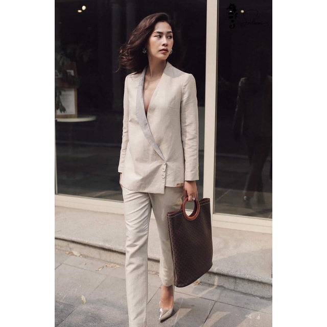 Áo vest nữ khuy lệch 2 lớp Snlinen