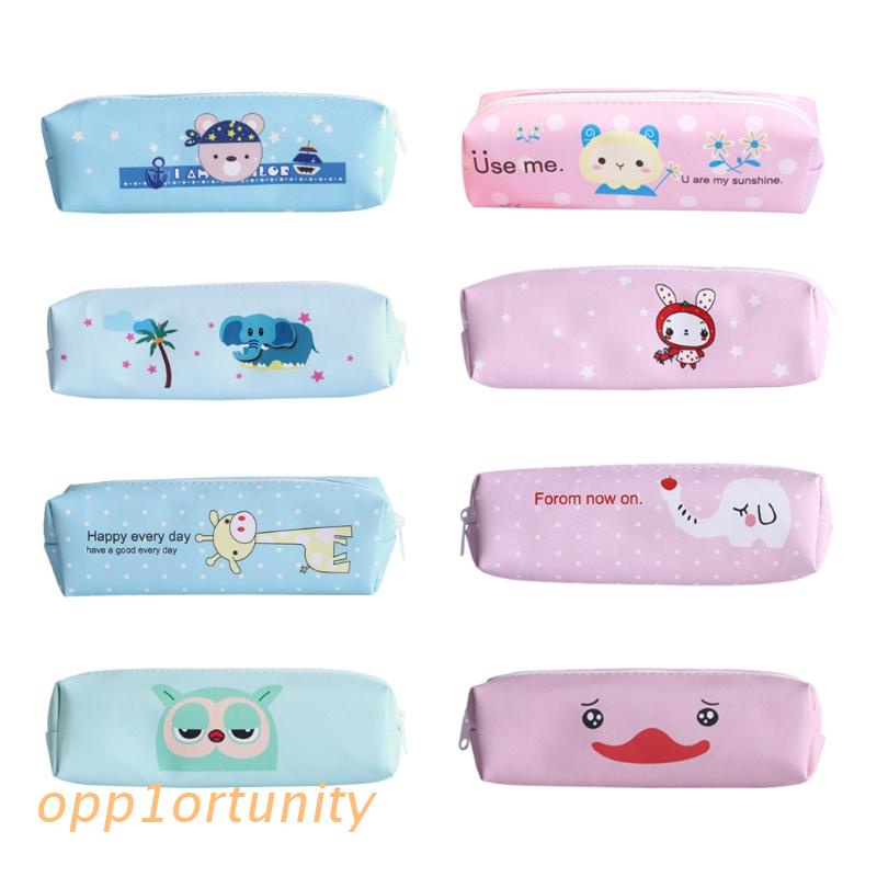 Túi Đựng Bút / Mỹ Phẩm Bằng Da Pu Đa Năng Sáng Tạo Kích Thước Nhỏ Gọn Dành Cho Nữ / Trẻ Em Dùng Khi Đi Du Lịch