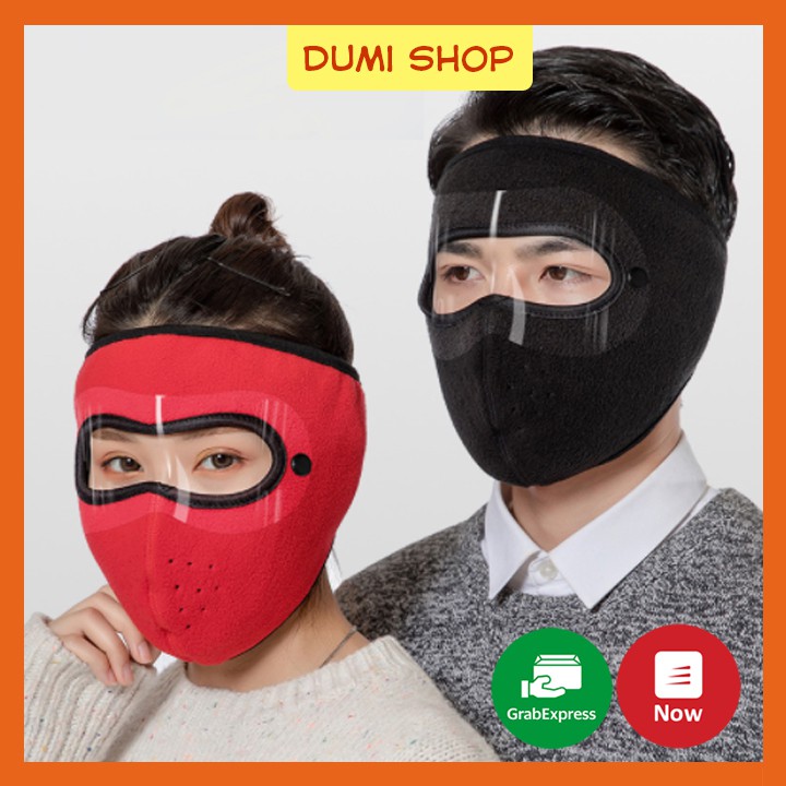 Khẩu Trang Nỉ Mềm Mịn Ninja 2 In 1 Có Kính Chống Bụi, Chống Nắng Cực Tốt Cực Ấm – Dumi Shop