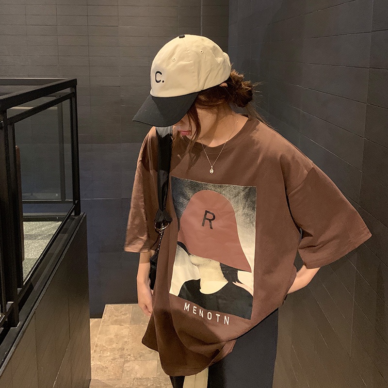 SUXI Áo thun cotton ngắn tay cổ tròn thời trang hè cho nữ