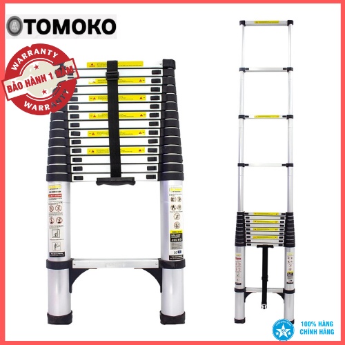 THANG NHÔM RÚT ĐƠN TOKOMO CHÍNH HÃNG NHẬT BẢN- Chiều dài 2.6M -5.8M Cam Kết Bảo Hành 1 Năm