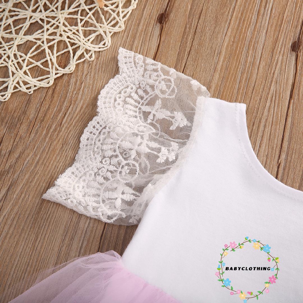 Đầm xòe cotton phối ren dễ thương cho bé gái