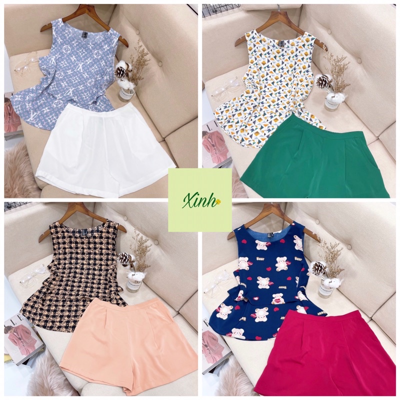 Set Đồ Bộ Đùi Áo Tầng F21 Chất Vải Mango