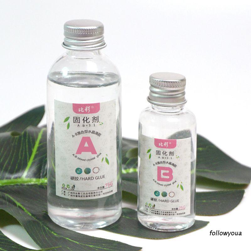 1 Bộ Keo Dán Nhựa Resin Epoxy Trong Suốt Độ Dính Cao 3: 1 Ab Làm Trang Sức