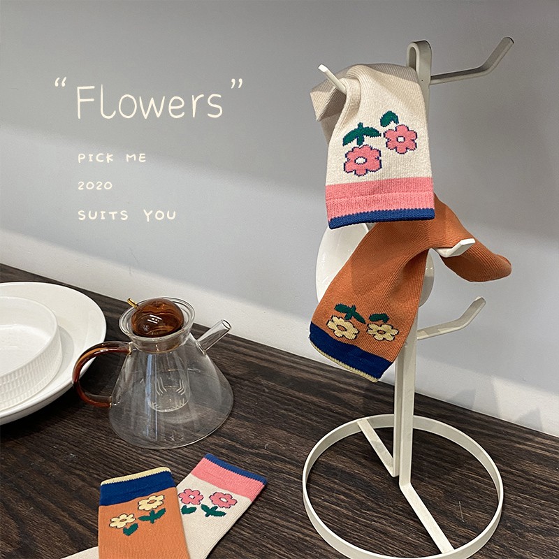 Set 2 Đôi Vớ Cotton Xinh Xắn Dành Cho Bé Gái