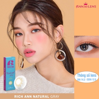 Lens mắt 1 ngày màu xám tự nhiên Natural Gray Ann365, kính áp tròng đeo thoải mái suốt 24H/ngày đủ độ cận