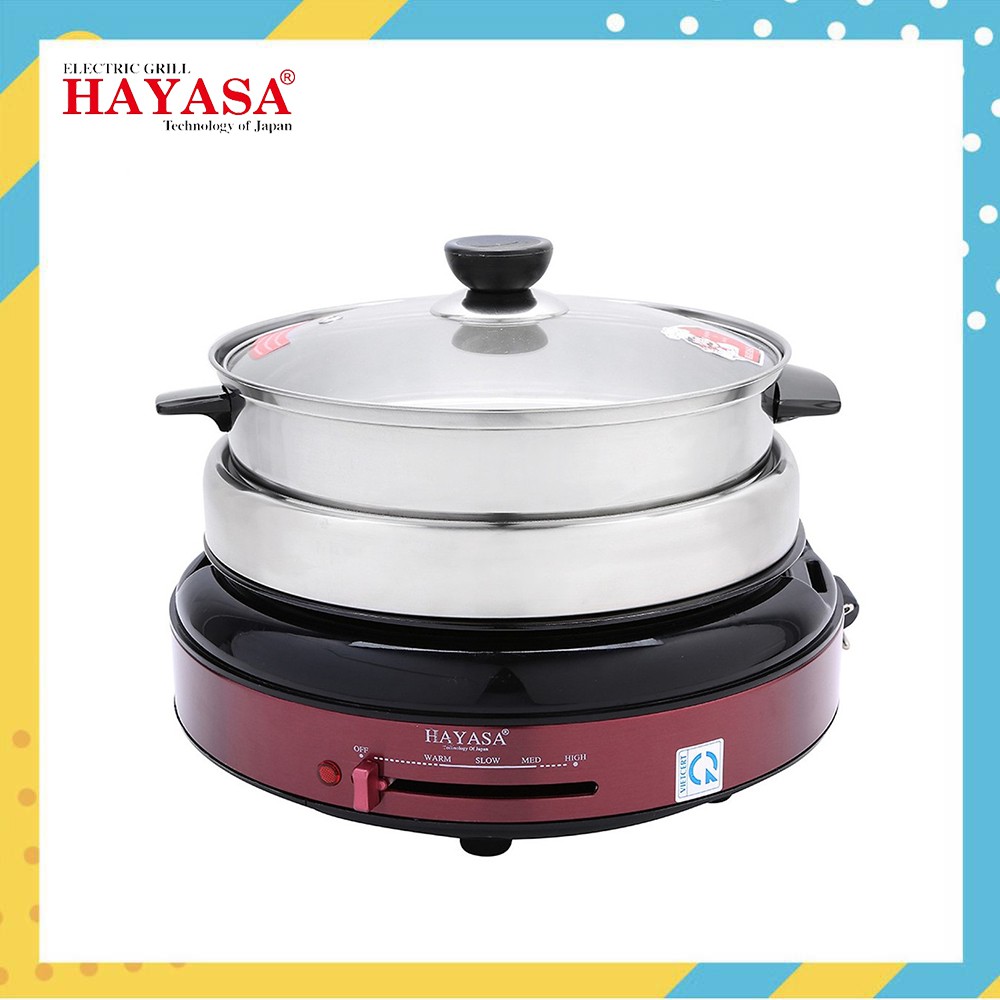 Lẩu Điện Nướng Đa Năng 3 in 1 Hayasa HA-690 - Hàng Chính Hãng