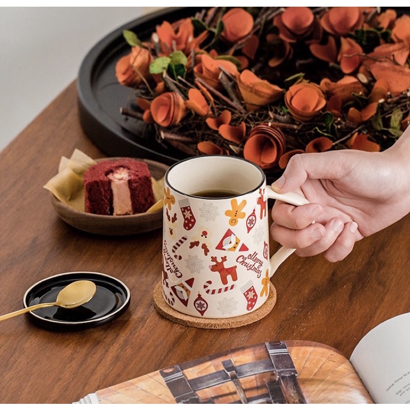 Ly cốc cafe kèm nắp Giáng Sinh Christmas 2023