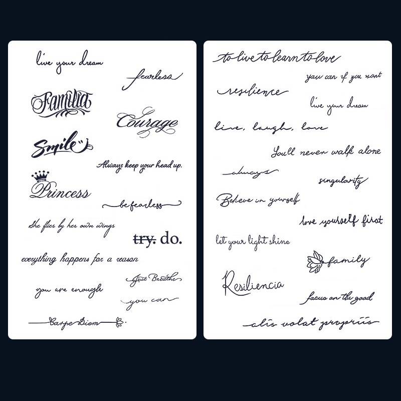 Bộ 30 hình xăm CHỮ dán tạm thời unisex chống thấm nước có thể kéo dài đến 15 ngày JIAMIN Magic Tattoo