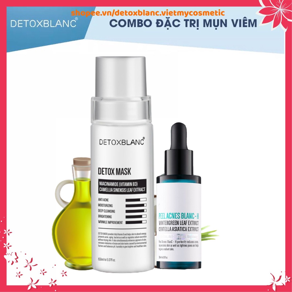 Combo loại bỏ mụn thâm và tái tạo da Detoxblanc
