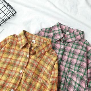 Sơ mi kẻ oversize siêu xinh
