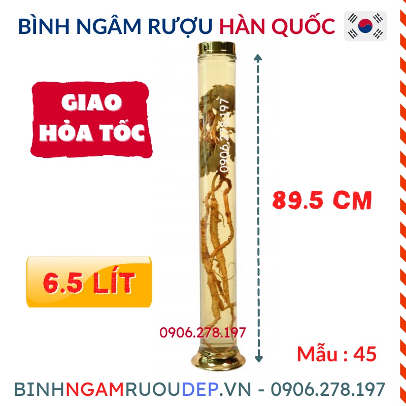 Bình ngâm rượu Hàn Quốc 6.5 Lít Mã : NO45